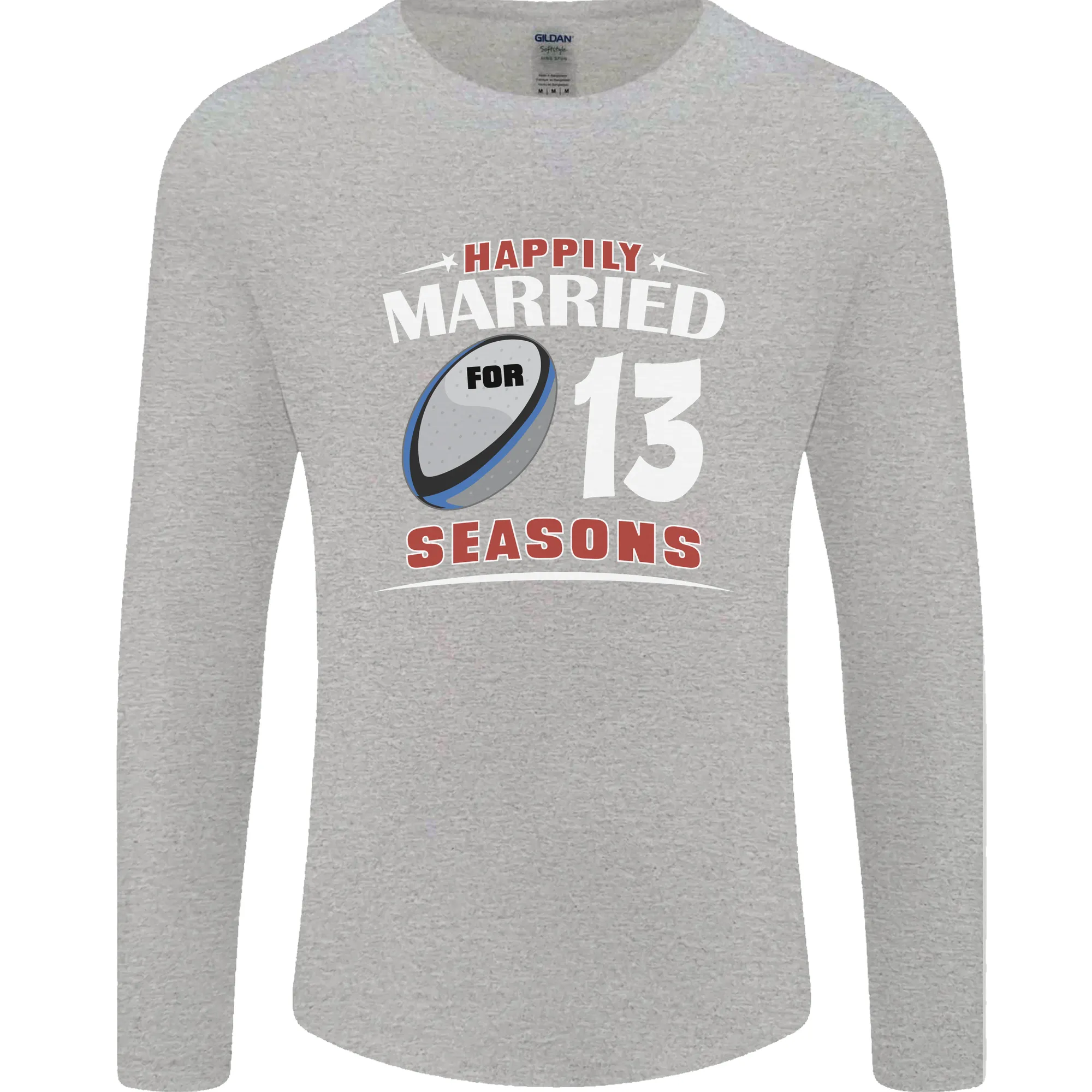13 Year Wedding Anniversary 13th Rugby Mens Long Sleeve T-Shirt