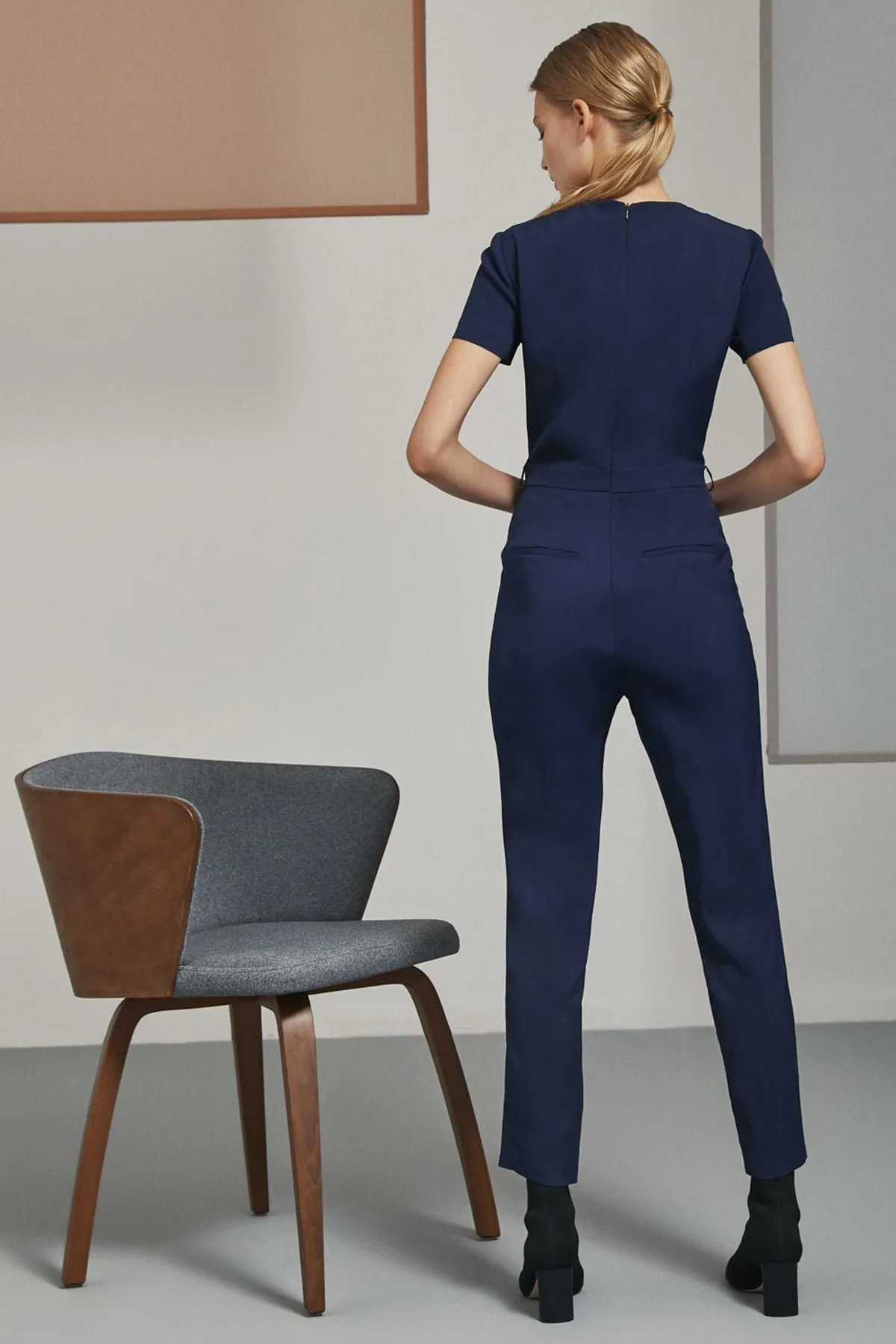 16223 Navy Blue Jumpsuit