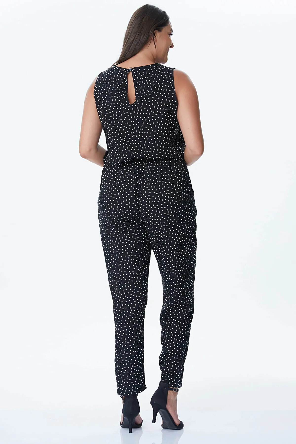 16235 Black Polka Dot Jumpsuit