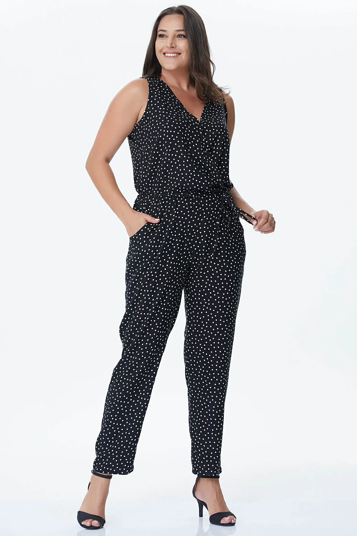 16235 Black Polka Dot Jumpsuit
