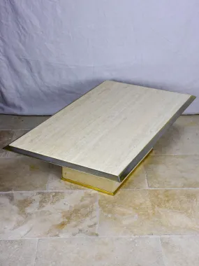 1970's French travertine coffee table