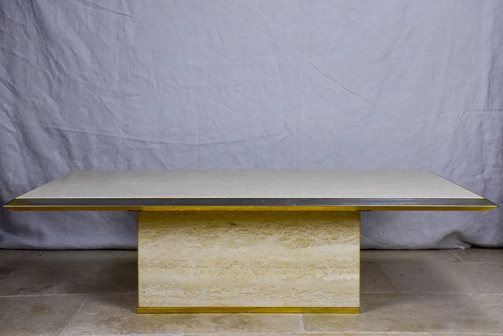 1970's French travertine coffee table