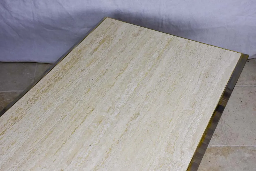 1970's French travertine coffee table