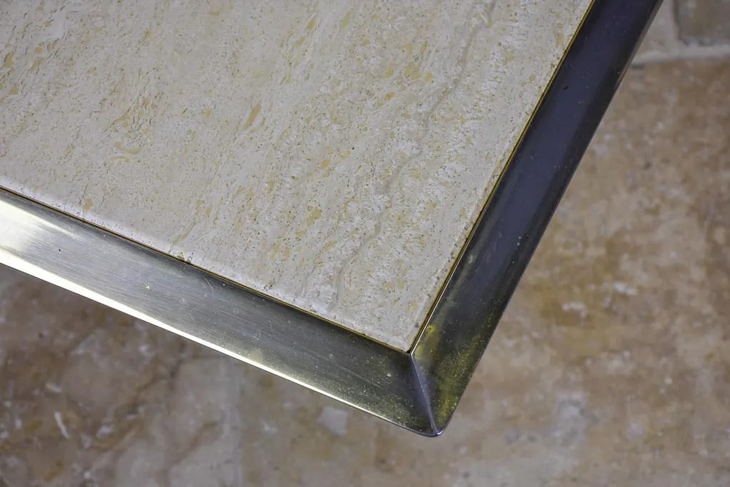 1970's French travertine coffee table