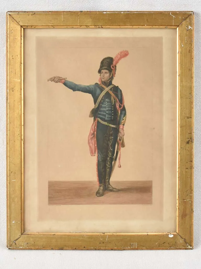 19th century military painting - portrait of a soldier 16½" x 13"