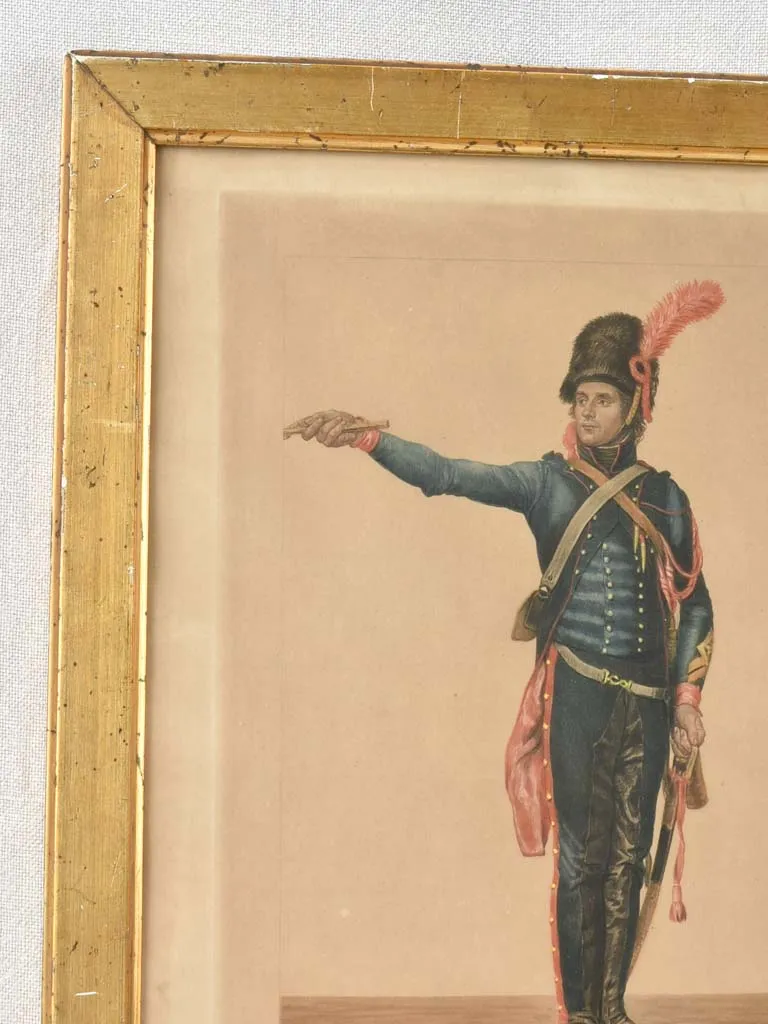 19th century military painting - portrait of a soldier 16½" x 13"