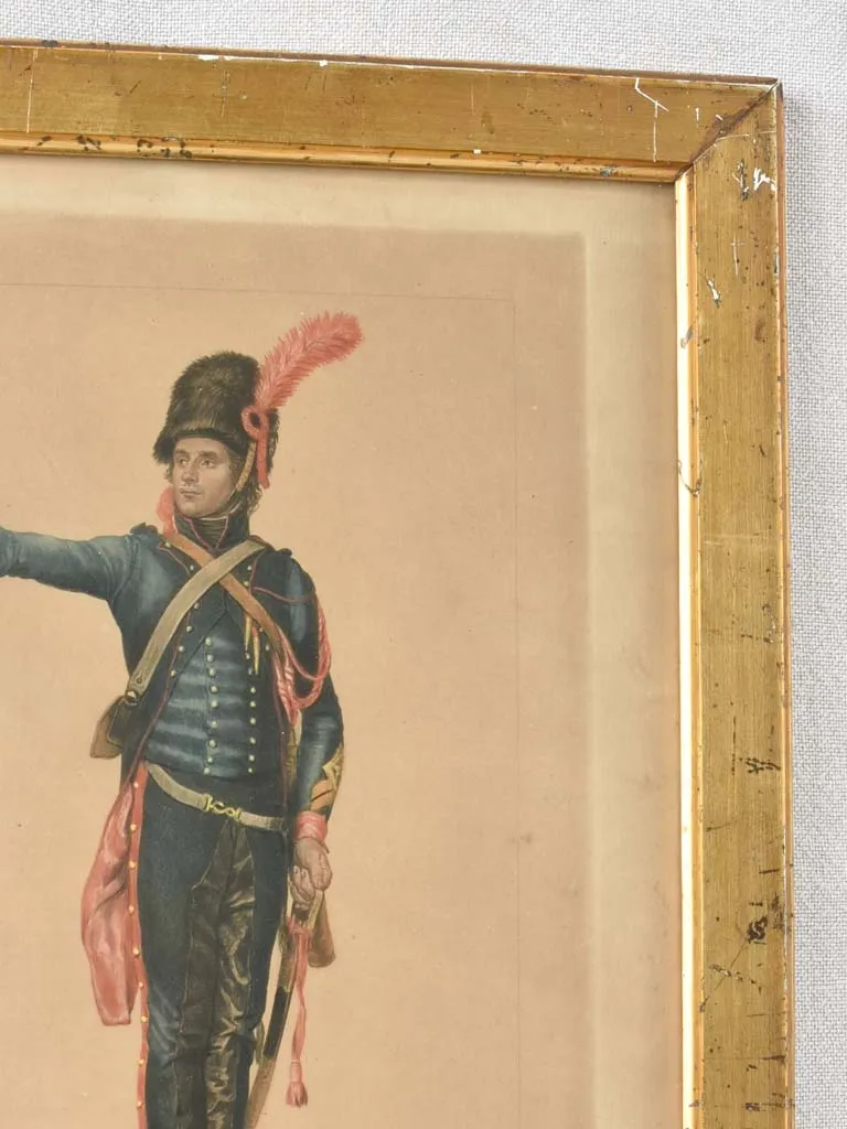 19th century military painting - portrait of a soldier 16½" x 13"
