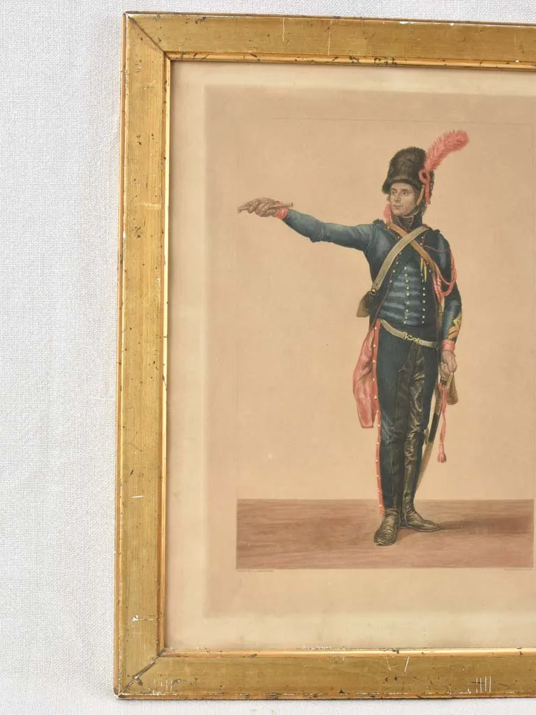 19th century military painting - portrait of a soldier 16½" x 13"