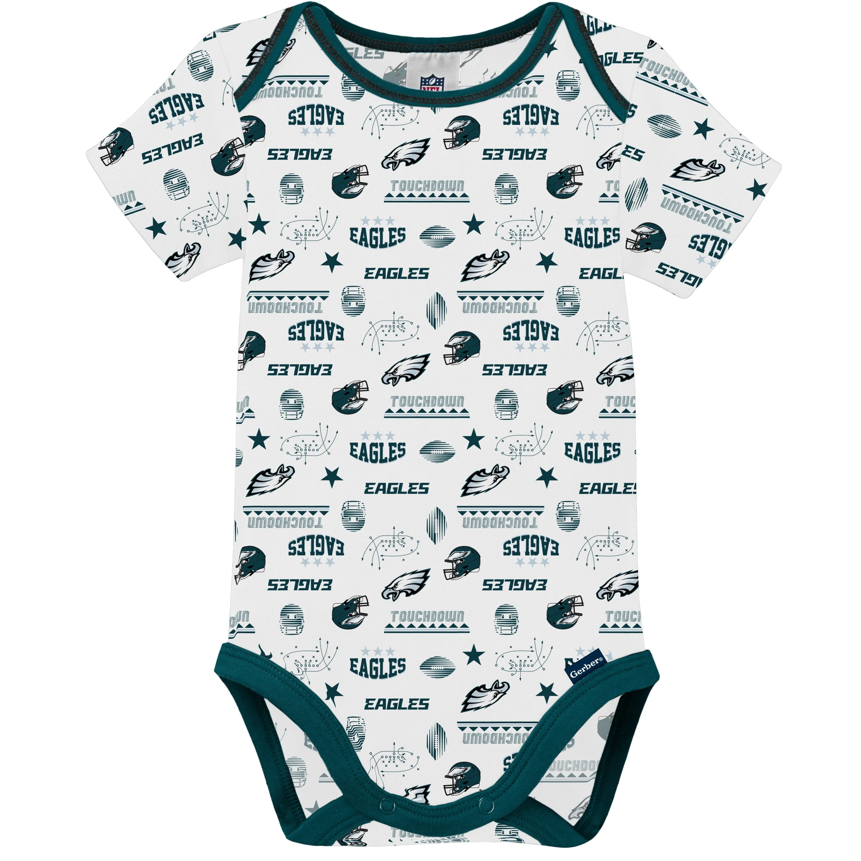 3-Pack Baby Boys Eagles Short Sleeve Bodysuits