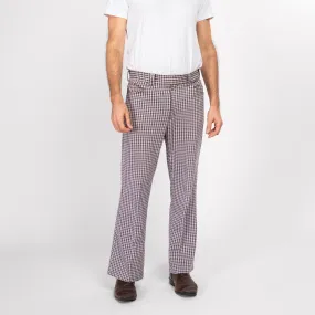34" Waist 70s Purple & White Houndstooth Trousers
