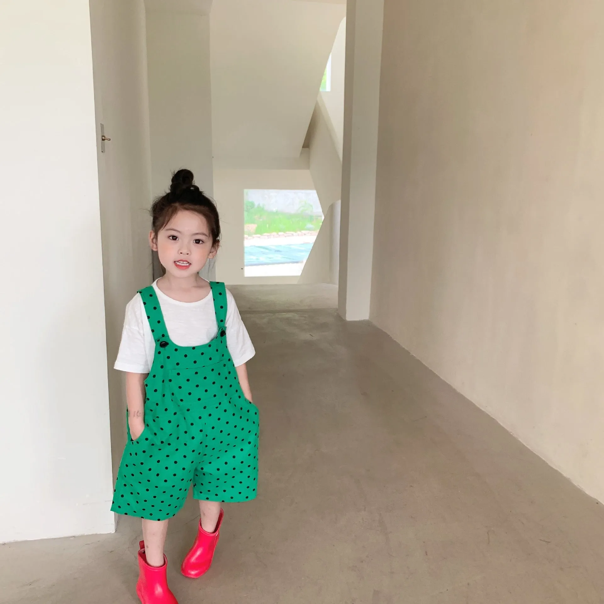 [507582] - Setelan Overall Korean Style Anak - Motif Little Spot