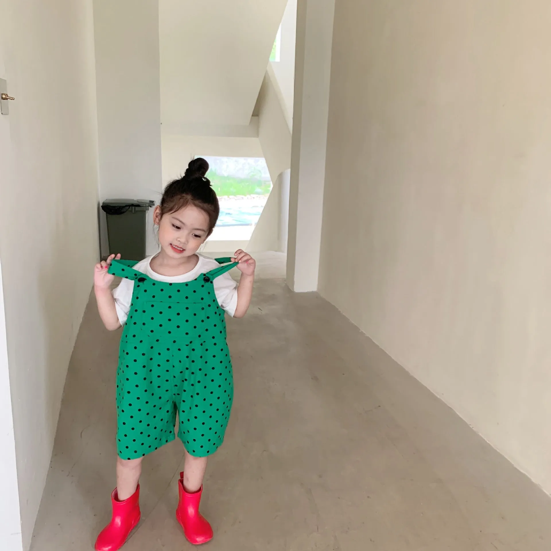 [507582] - Setelan Overall Korean Style Anak - Motif Little Spot