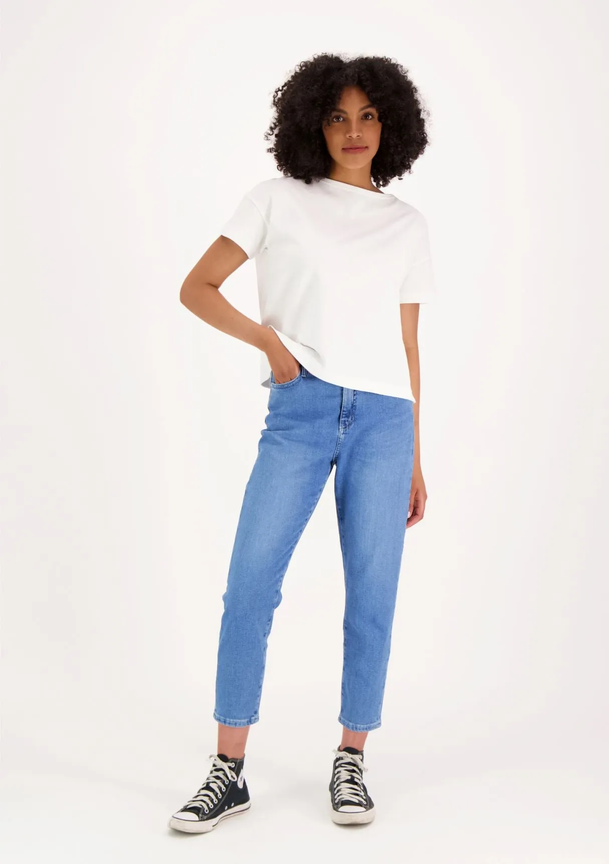Adele Ankle Length Mom Jeans Blue