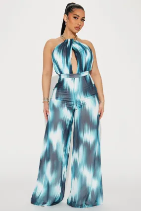 Adventures In Bali Jumpsuit  - Teal/combo