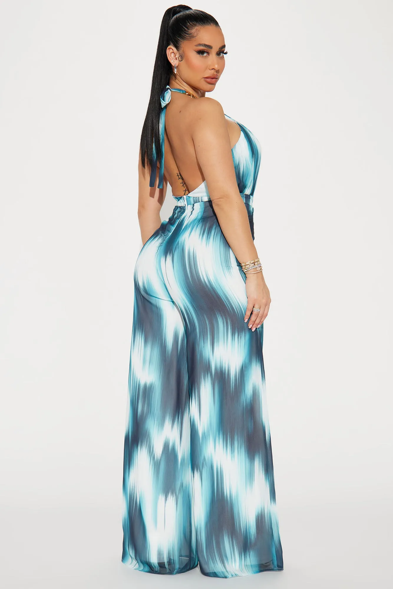 Adventures In Bali Jumpsuit  - Teal/combo