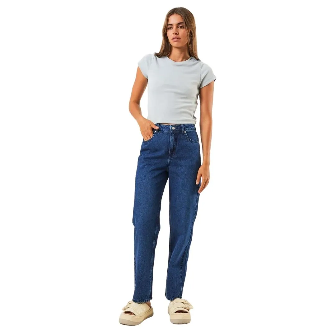 Afends Womens Shelby Hemp Denim Wide Leg Jeans - Original Rinse