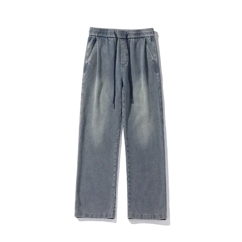 Aidase Wide Leg Jeans Blue Jeans Men 2024 New Streetwear Baggy Jeans Streetwear Men Harajuku Vintage Denim Trousers Casual Mopping Pant