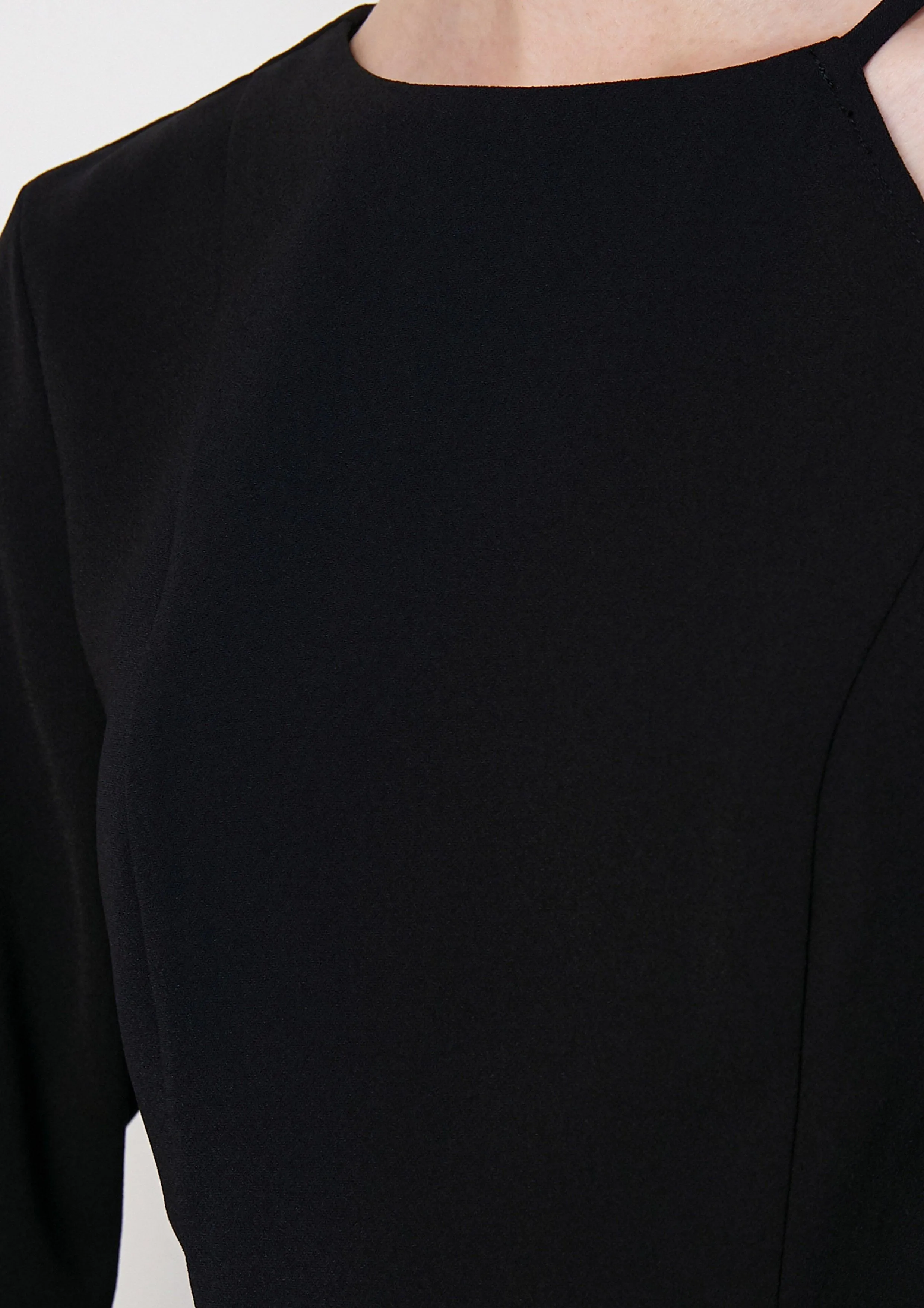 Asymmetrical Ruched Jumpsuit with Slit Detail Skirt