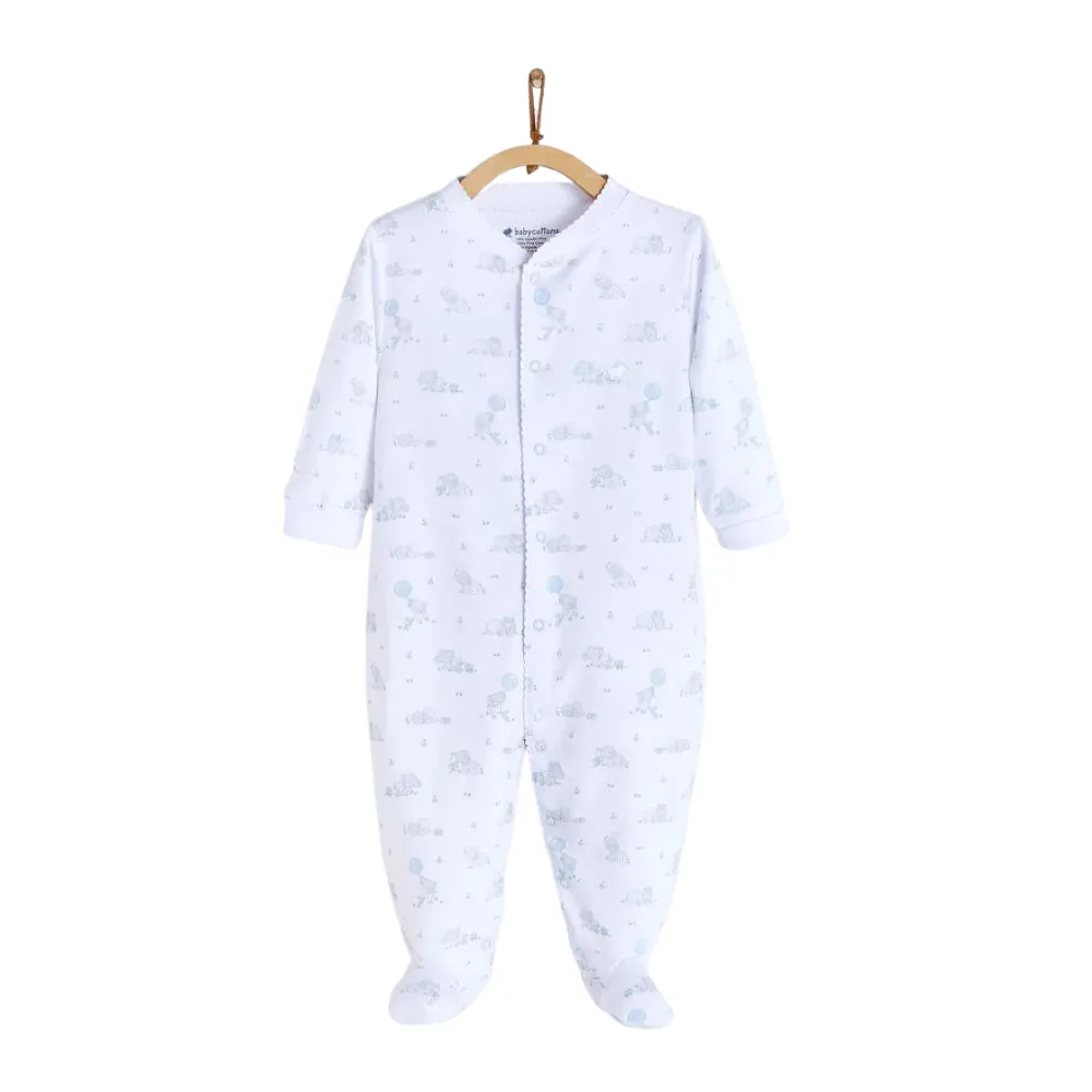 Babycottons Alfred & Colette Footed Pajama - Blue