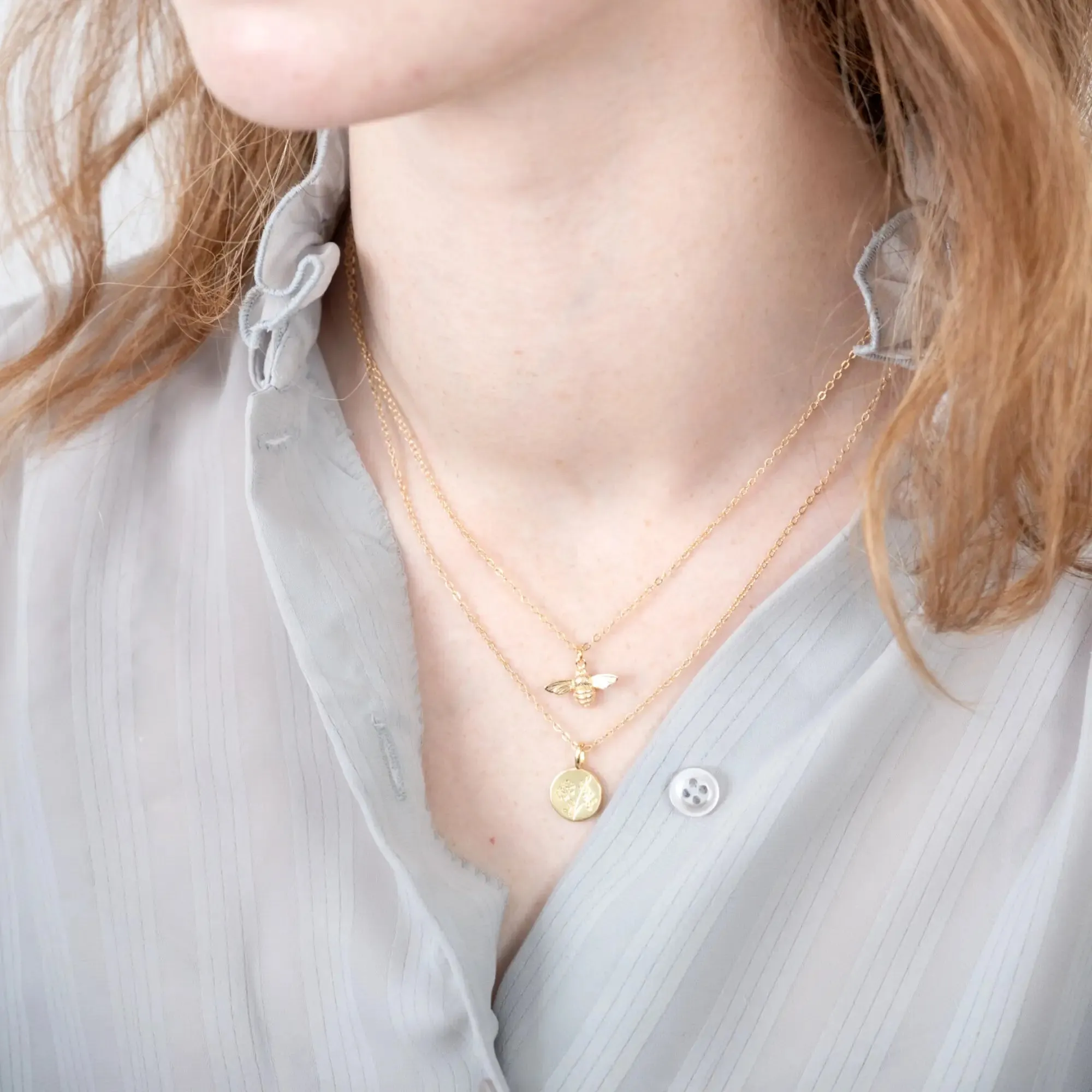 Bee & Wildflower Necklace Set
