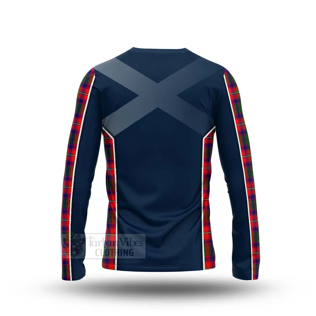 Belshes (Belsches) Tartan Long Sleeve T-Shirt with Family Crest and Scottish Thistle Vibes Sport Style