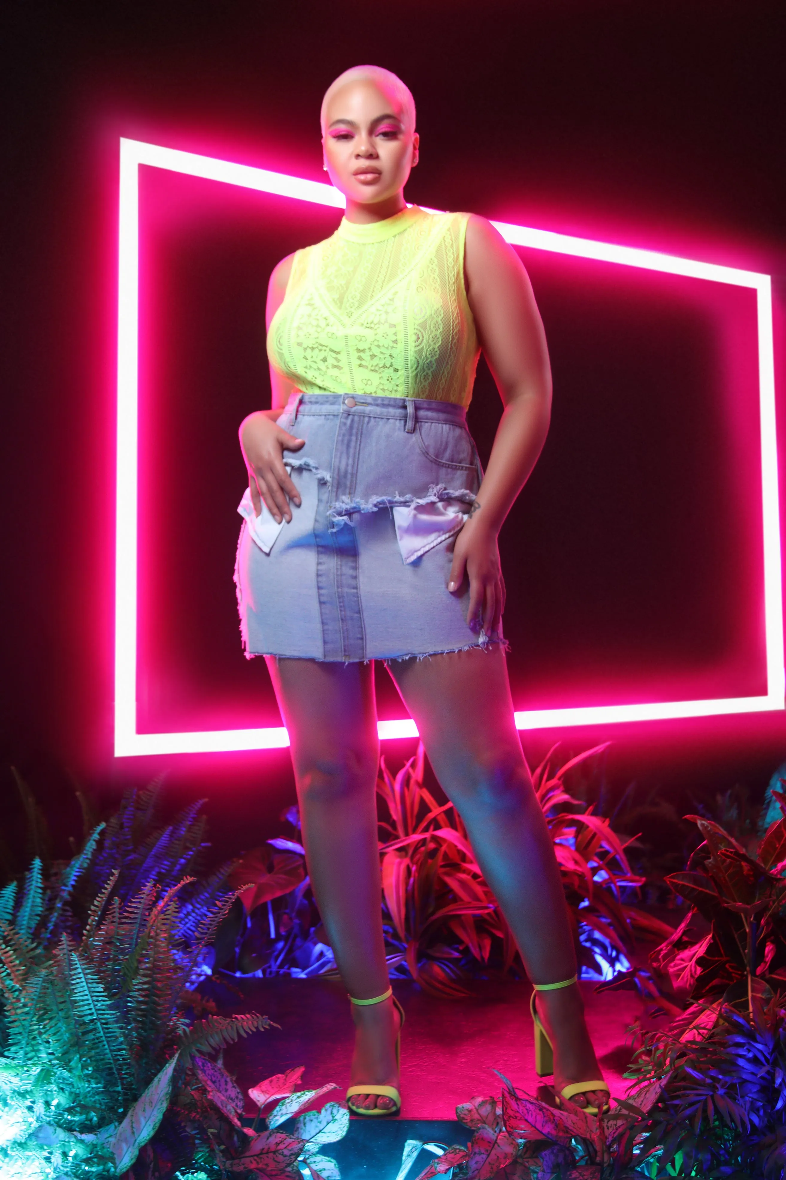 Bite The Bait Bodysuit - Neon Yellow