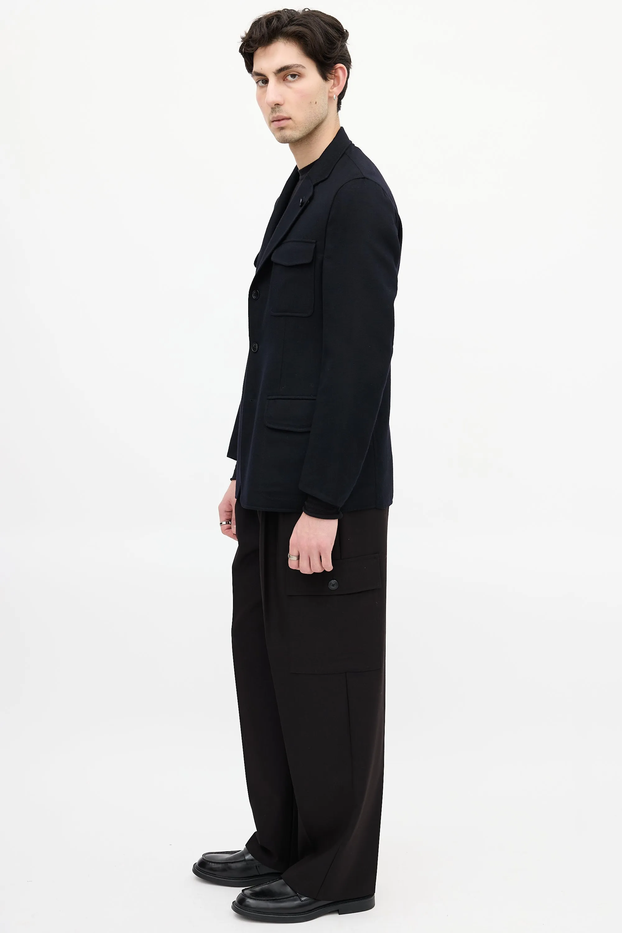 Black Cashmere Reversible Blazer
