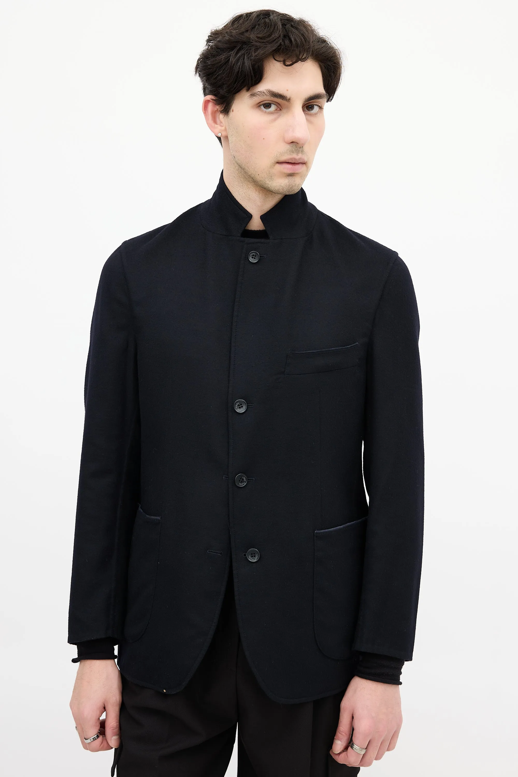 Black Cashmere Reversible Blazer