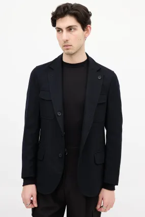 Black Cashmere Reversible Blazer