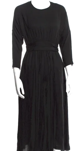 Black Crane. Black Rayon/Wool Jumpsuit