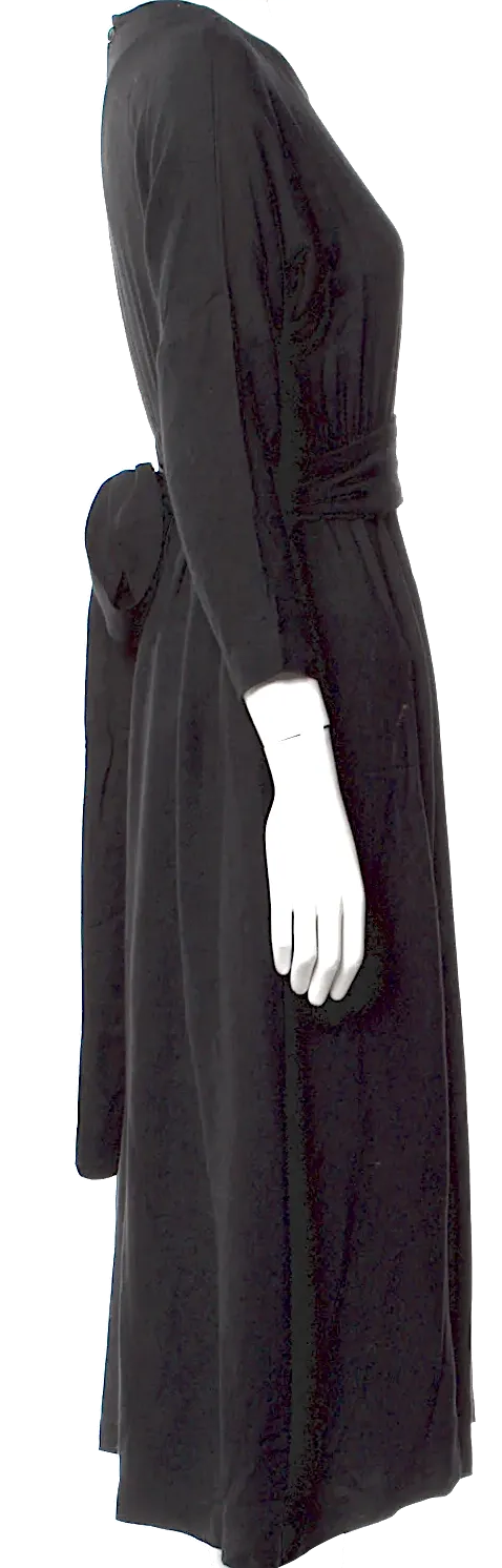 Black Crane. Black Rayon/Wool Jumpsuit