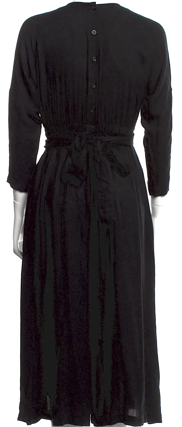 Black Crane. Black Rayon/Wool Jumpsuit