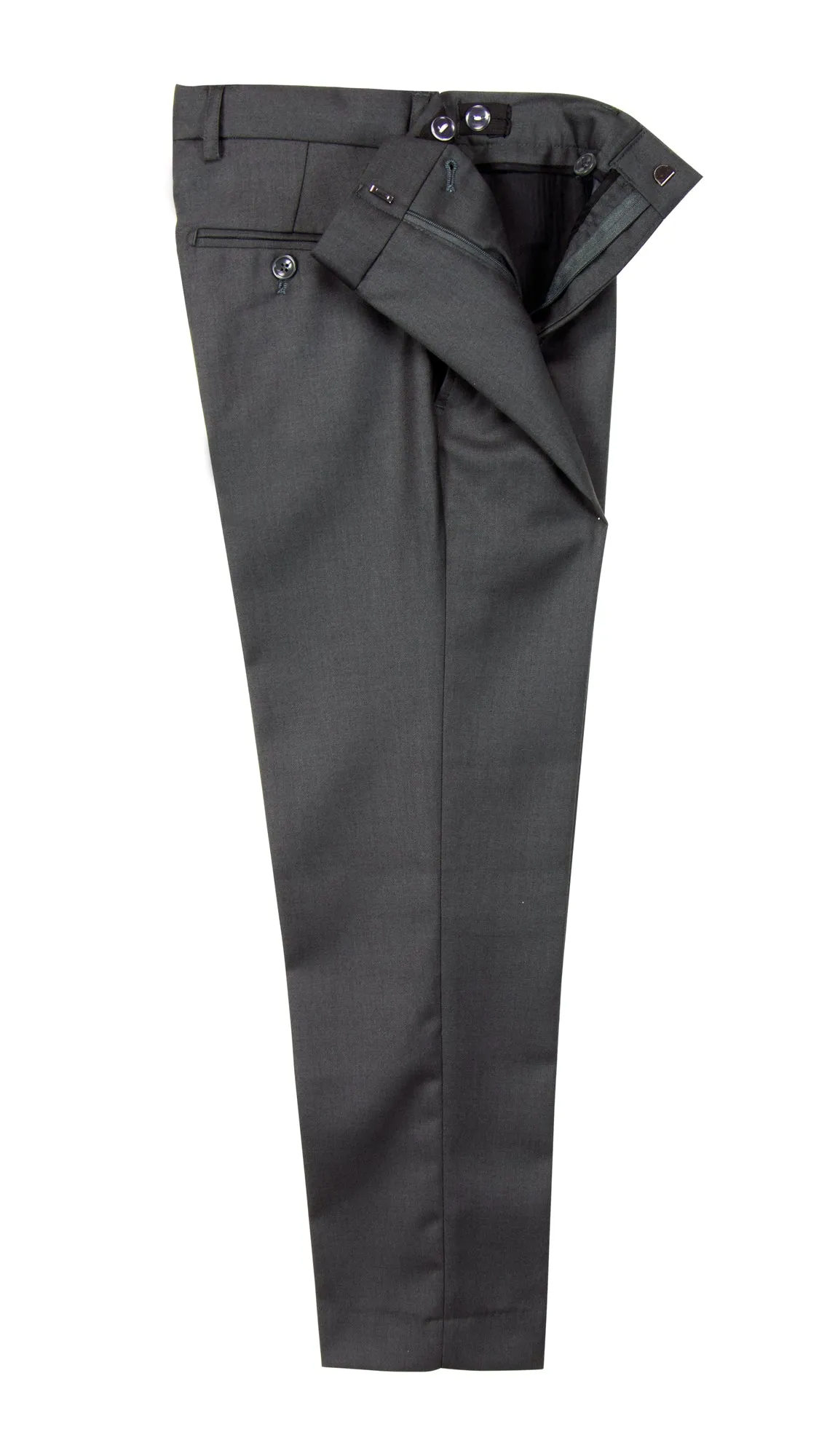 Boys' Charcoal-C Flat Front Dress Pants