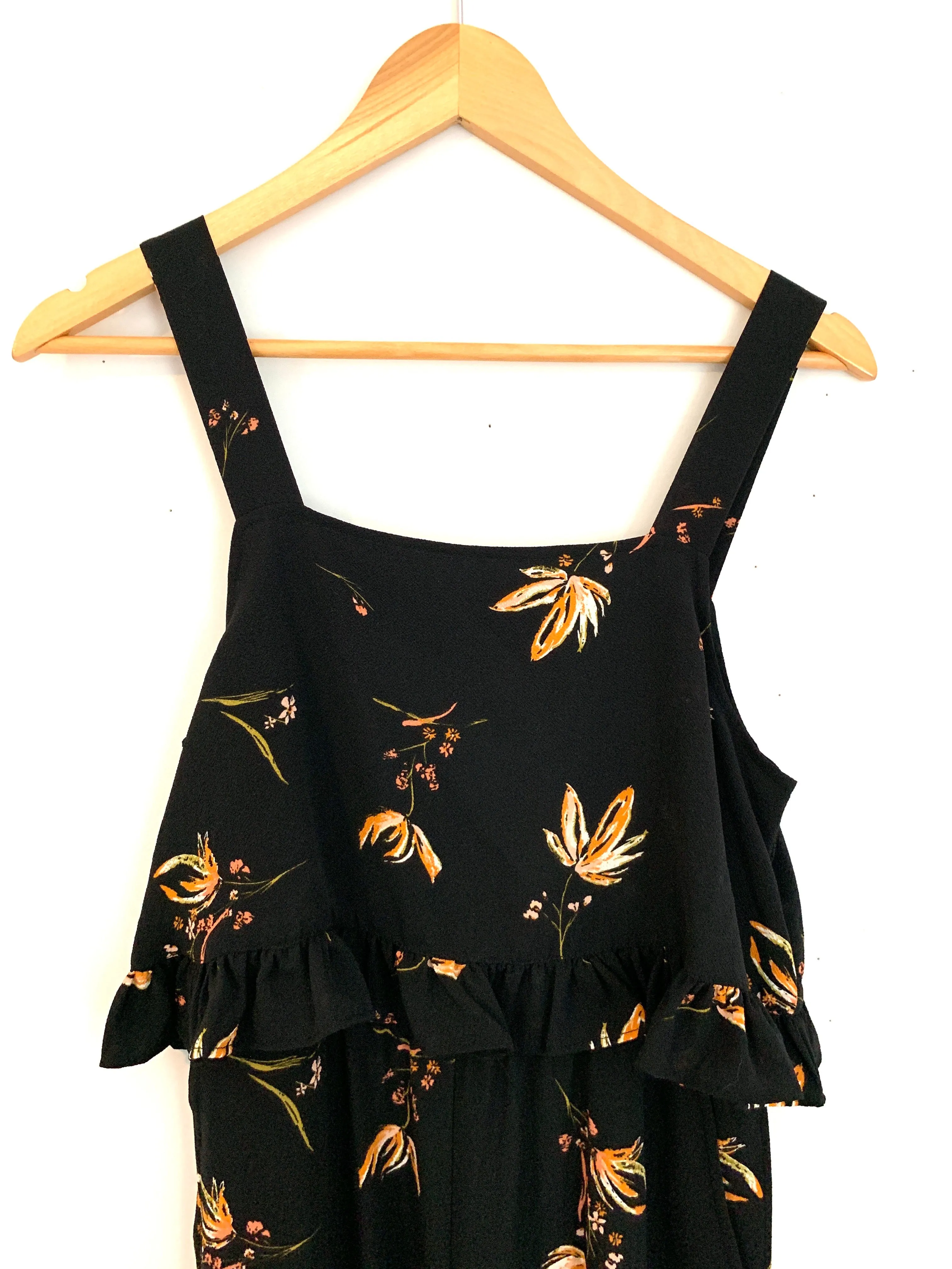 BP Black Floral Jumpsuit- Size XS