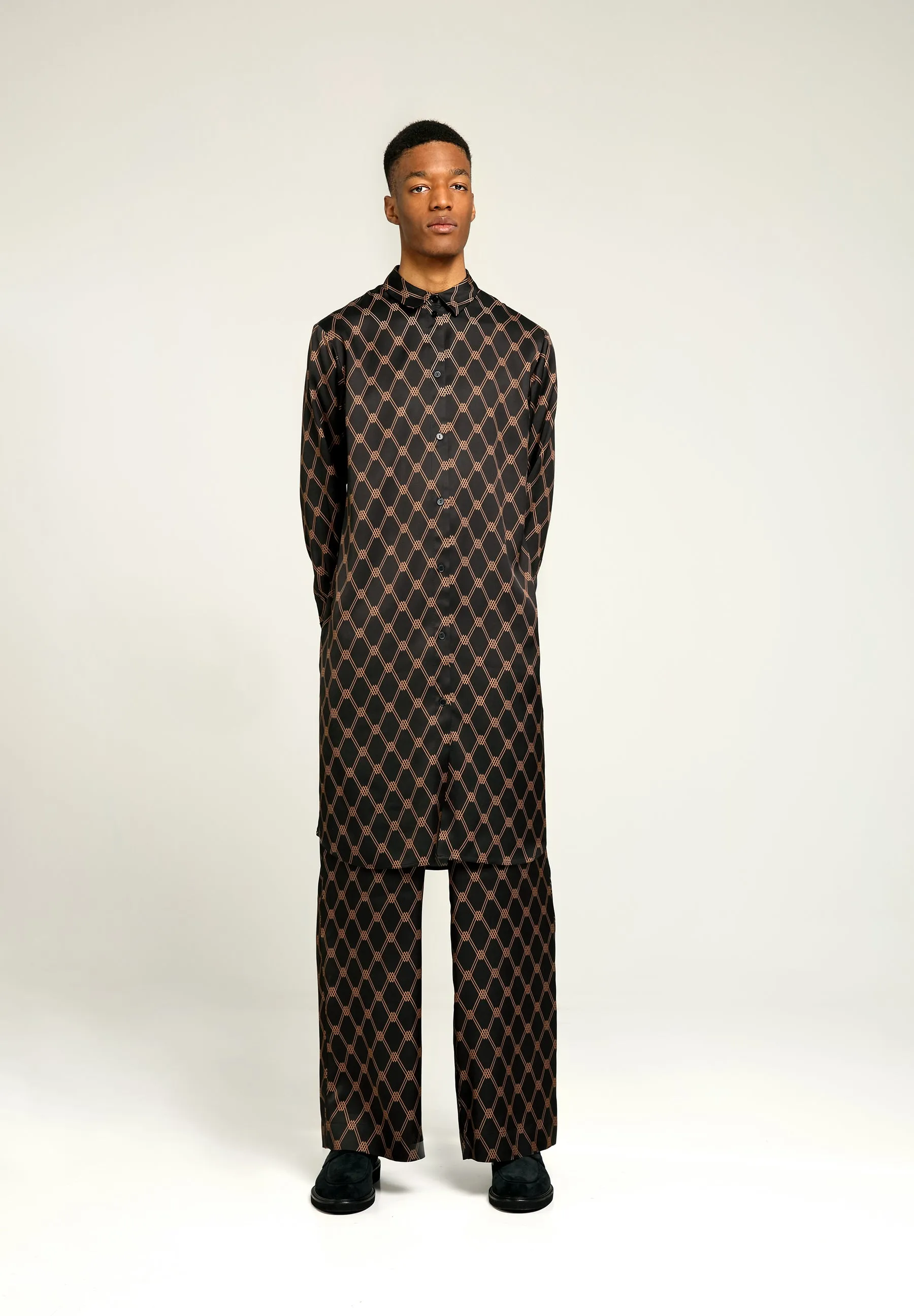 BROMLEY LONG SLEEVED SHIRT DRESS  -  Wilow monogram