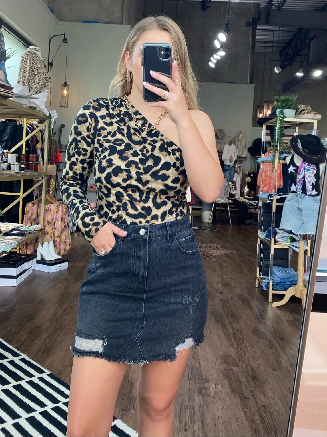 Buddy Love 'Sharon' Skirt in Charcoal