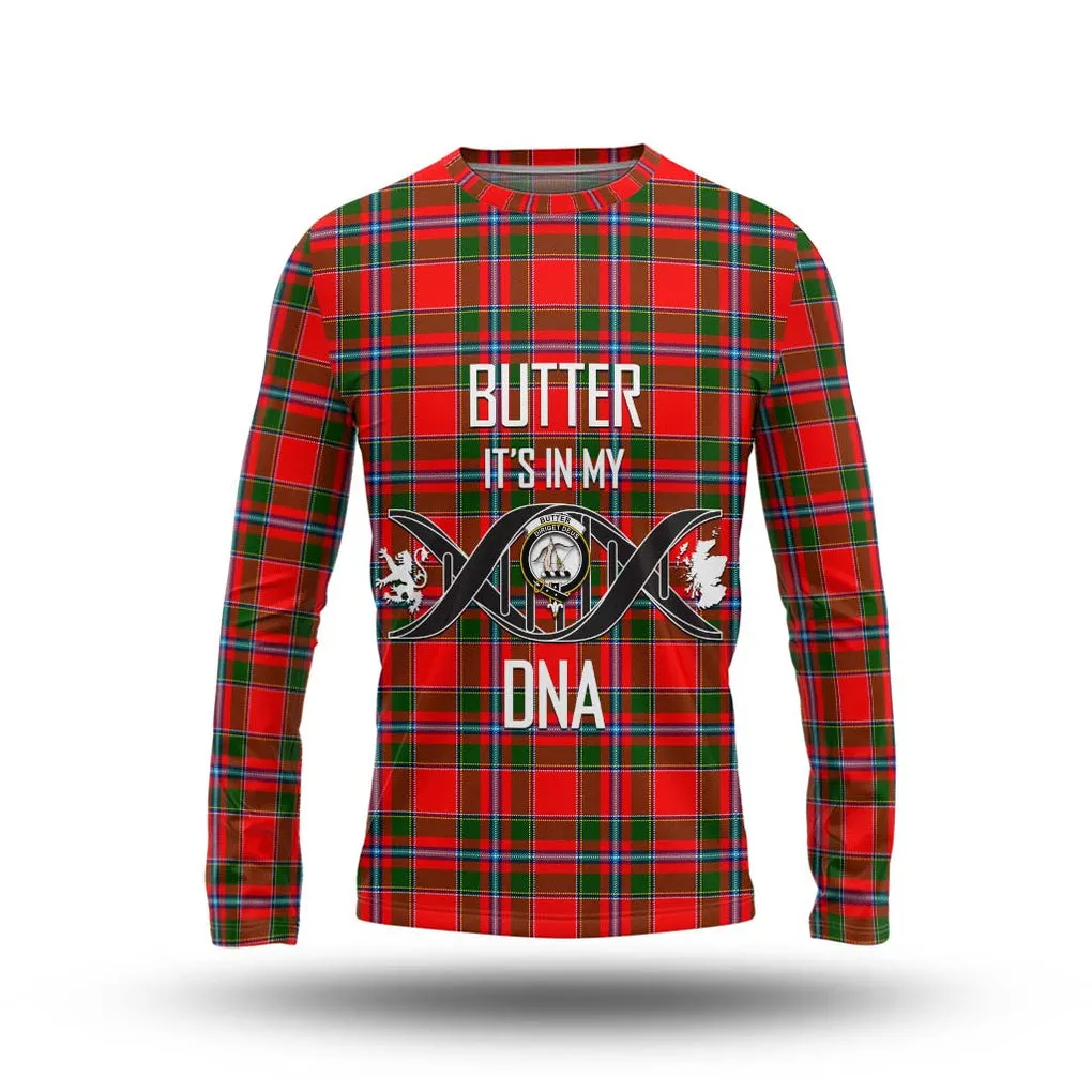Butter Tartan Long Sleeve T-Shirt with Family Crest DNA In Me Style