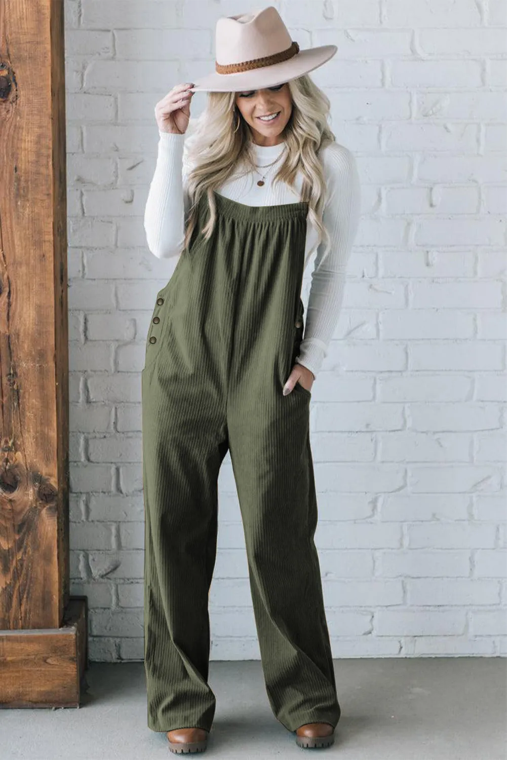 Button Detail Jumpsuit