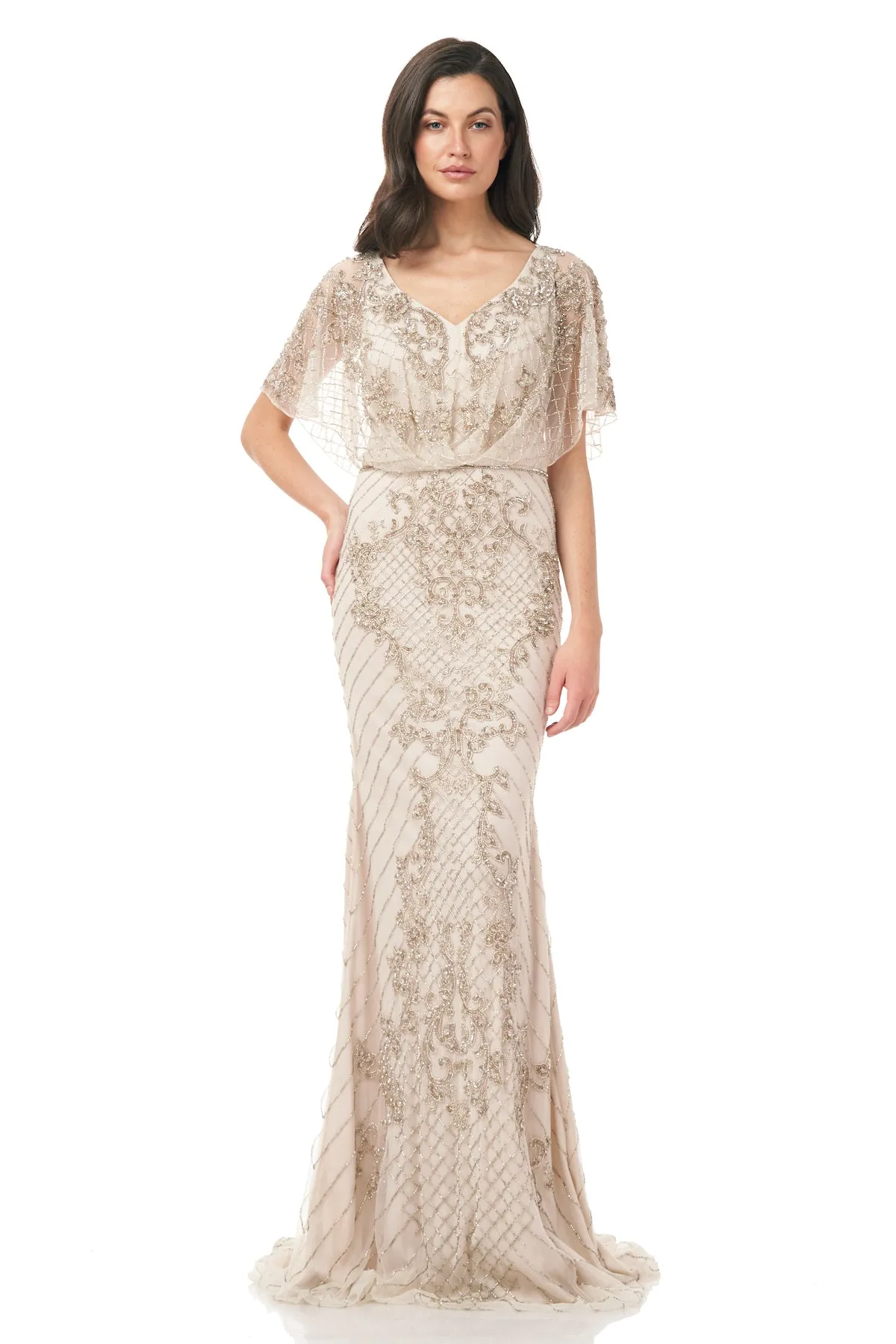 Cape Sleeve Gown