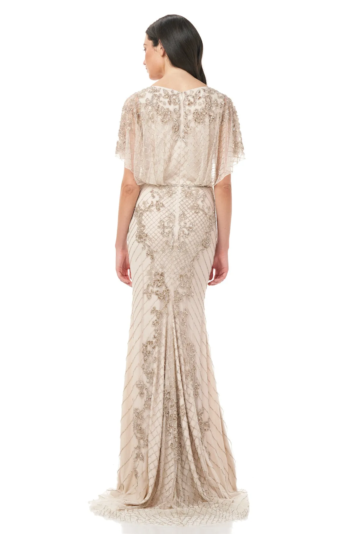 Cape Sleeve Gown