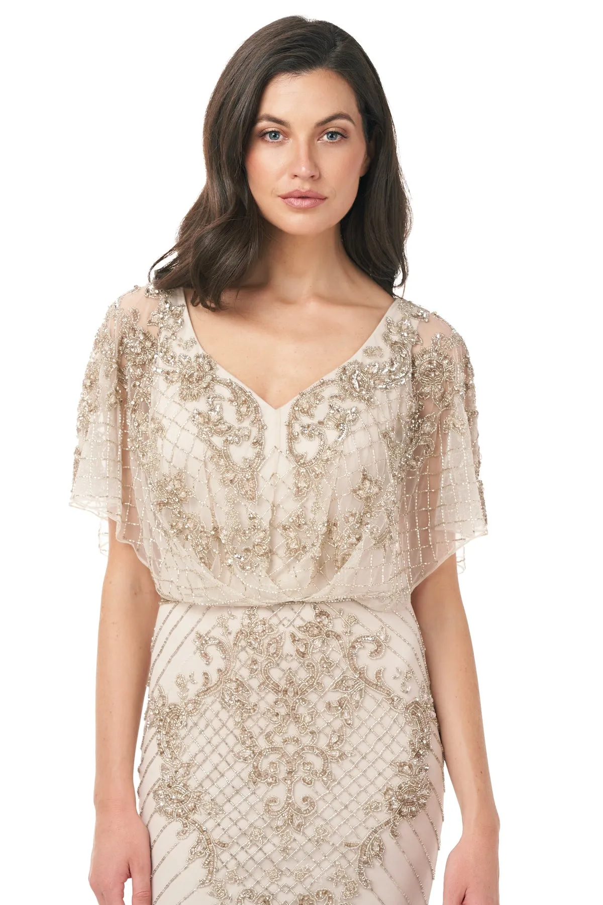 Cape Sleeve Gown