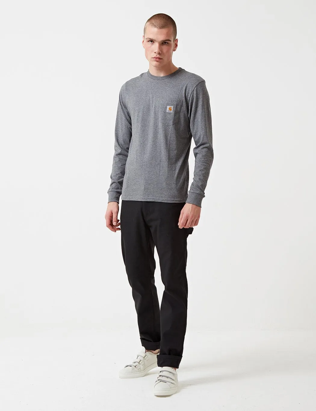 Carhartt-WIP Pocket Long Sleeve T-Shirt - Dark Grey