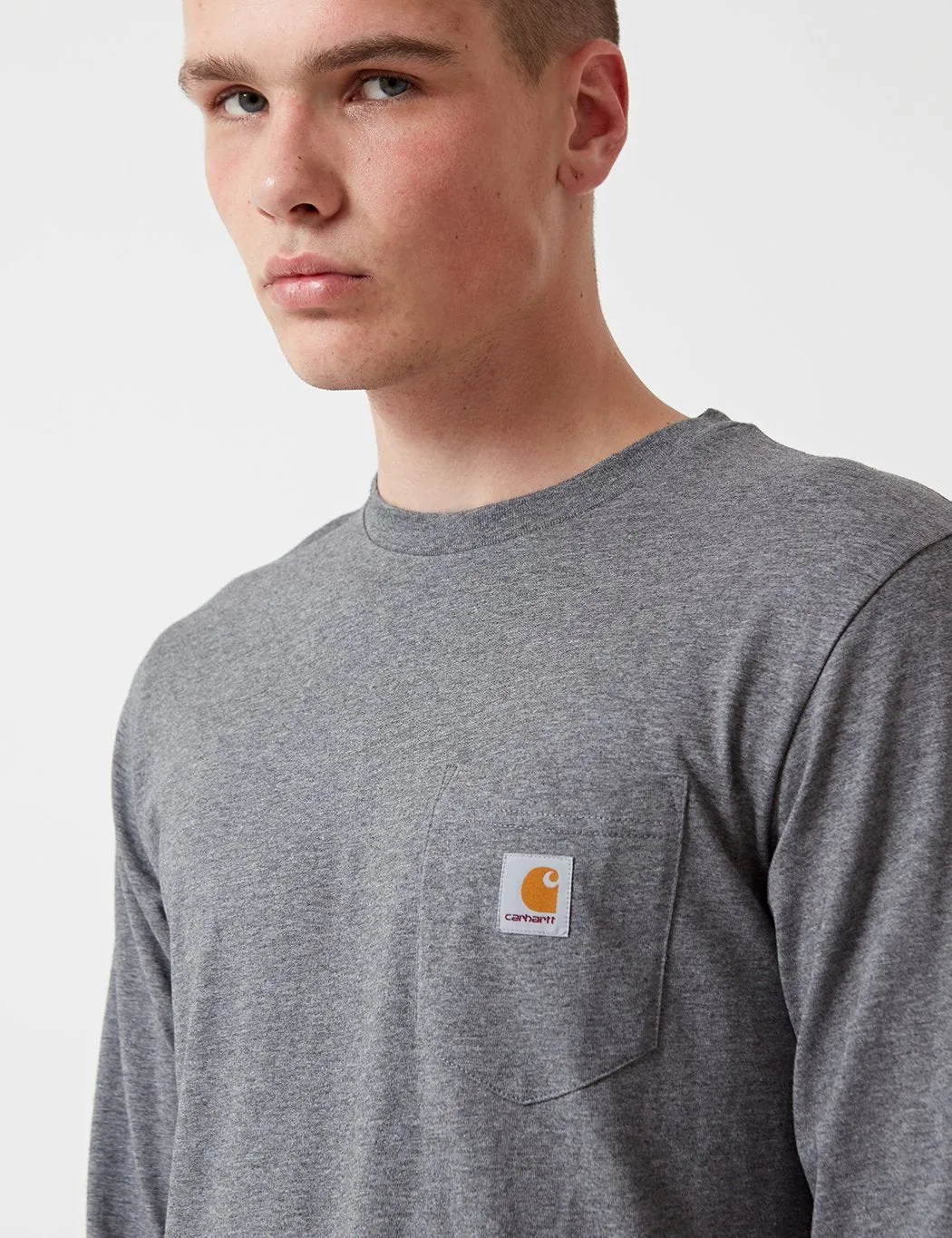 Carhartt-WIP Pocket Long Sleeve T-Shirt - Dark Grey
