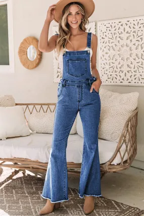 Casual Loose-Fit Denim Overalls with Side Pockets