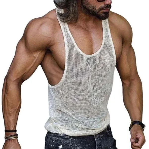 Casual Sports Solid Color Knitted Tank Top