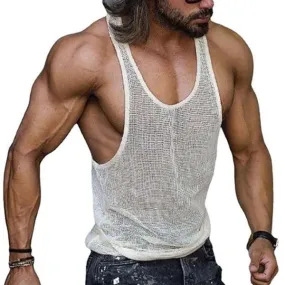 Casual Sports Solid Color Knitted Tank Top