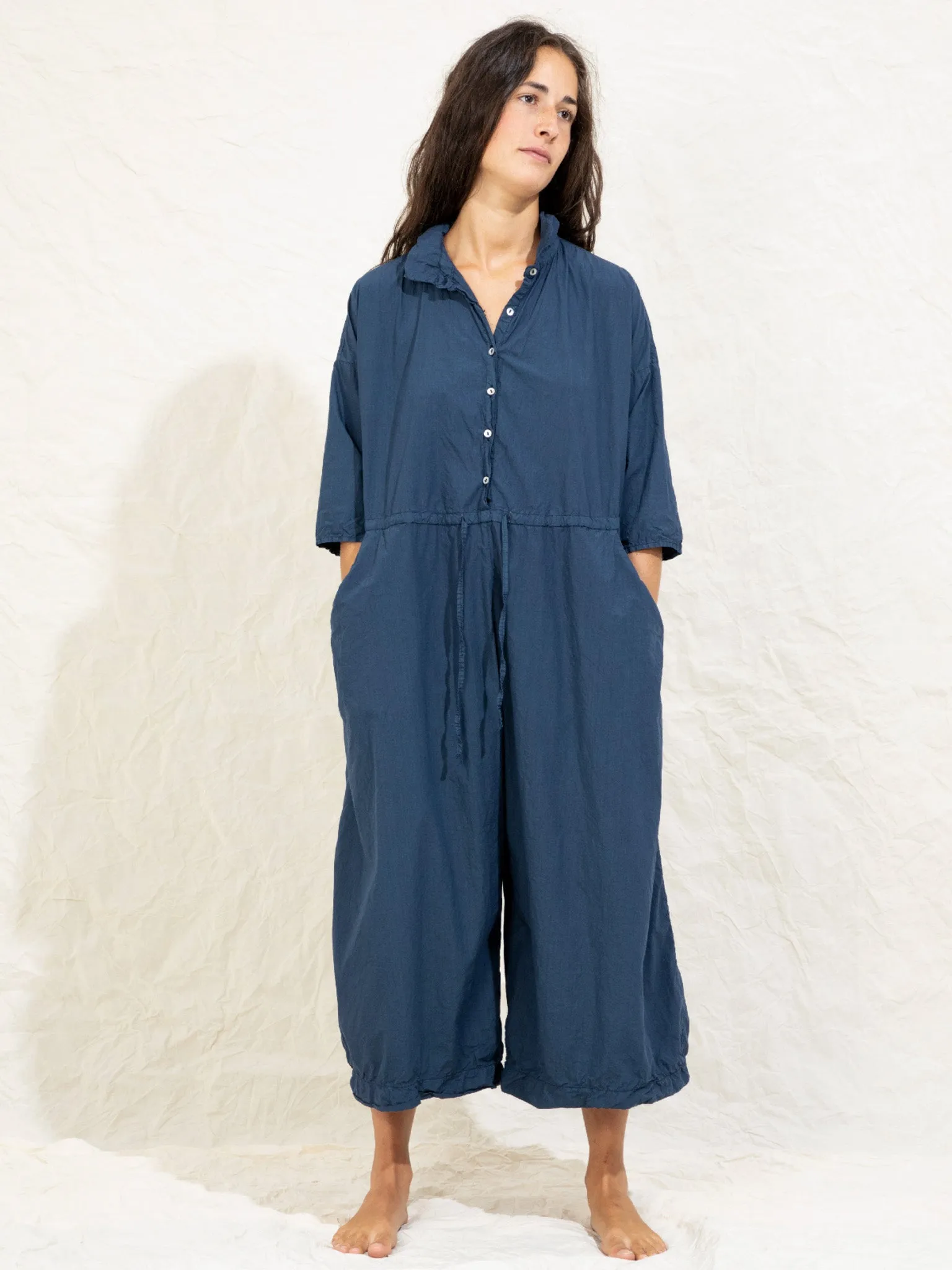 Collar Jumpsuit TC - Navy