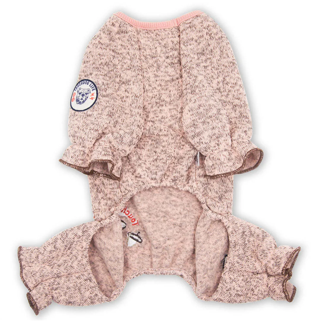 Cotton thermal jumpsuit for dogs with embroidery. Fashion