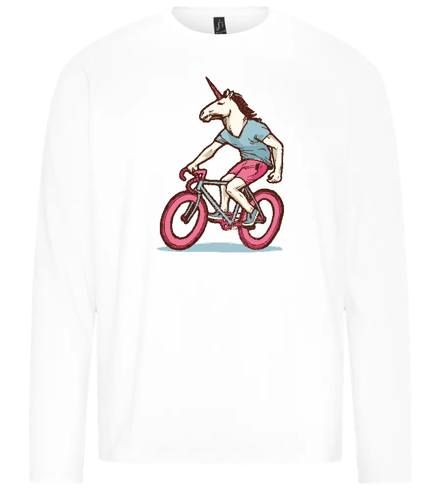 Cycling Unicorn Design - Premium men's long sleeve t-shirt