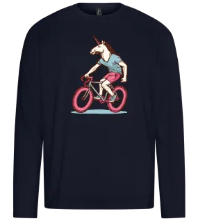 Cycling Unicorn Design - Premium men's long sleeve t-shirt